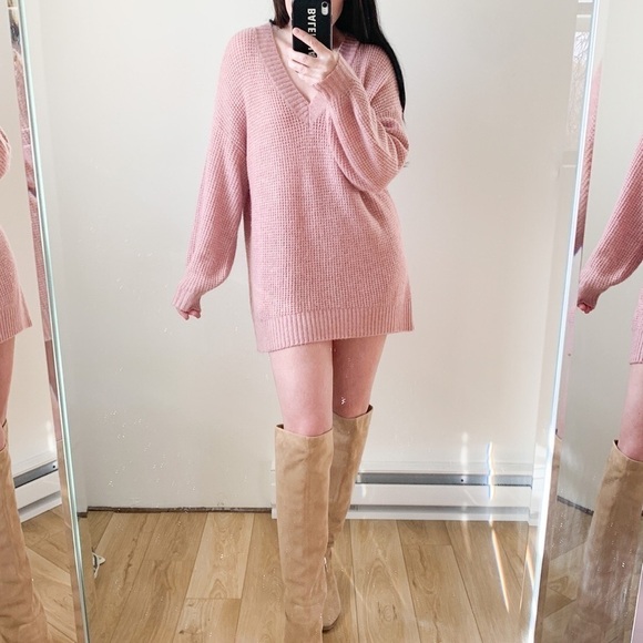 American Eagle Outfitters AE Dusty Pink Sweater Dress / Tunic Small - Picture 8 of 9